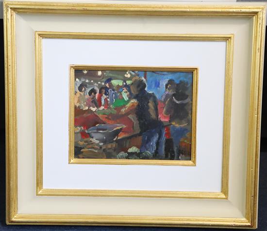 § Sherree Valentine Daines (1956-) Vegetable market 7.25 x 9.5in.